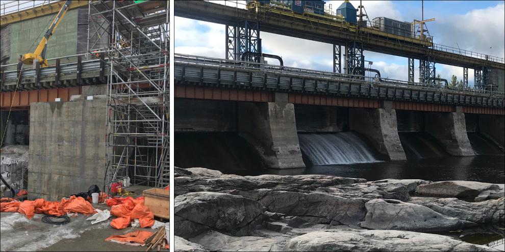 Slave Falls Hydro Dam Concrete Repair Finished